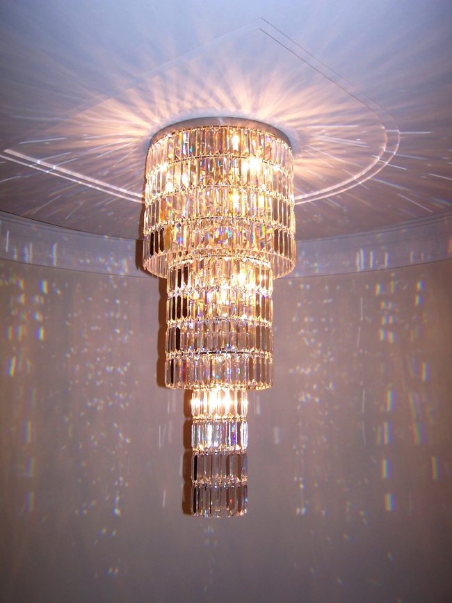 Cylinder mennyezeti kristálycsillár, Cylinder ceiling crystal chandelier