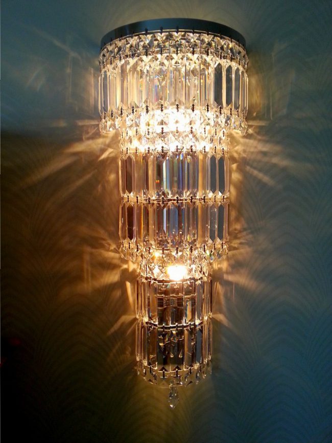 artdeco prizmás kristály falikar